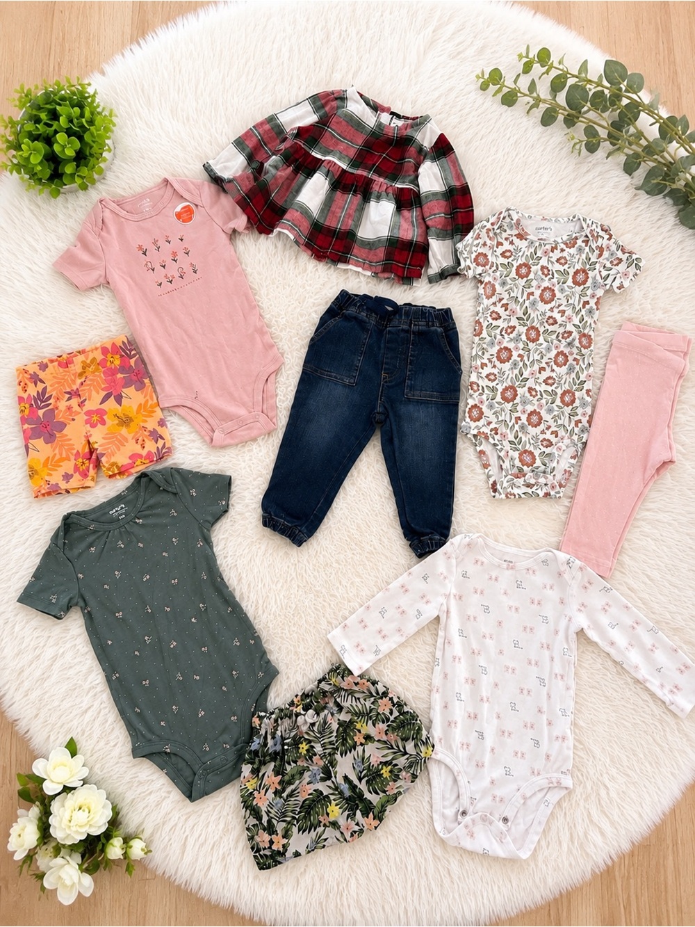 Baby Girl Clothes Bundle 9 Pc  18 M | Carter’s Cat & Jack Wonder Nation y more